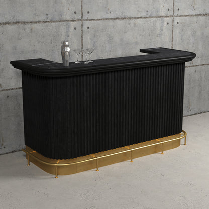 PROHIBITION SERIES 84" COCKTAIL BAR - PROBAR84-B Angled concrete