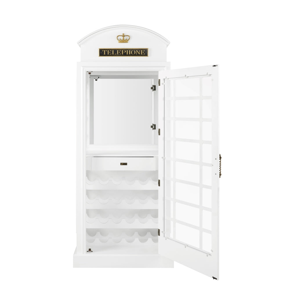 OLD ENGLISH TELEPHONE BOOTH BAR CABINET - OEBRCB-WHT-3