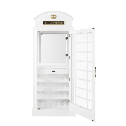 OLD ENGLISH TELEPHONE BOOTH BAR CABINET - OEBRCB-WHT-3