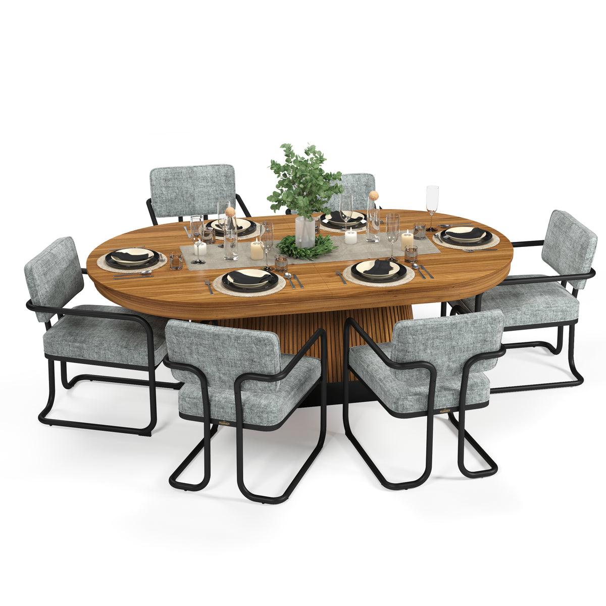 PROHIBITION SERIES TEXAS HOLD'EM TABLE DINING TOP - PRO84TXTBL-W PRO84TXDIN-W PRODCHR-GRY X 6