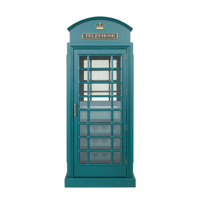 OLD ENGLISH TELEPHONE BOOTH BAR CABINET - OEBRCB-GRN-1