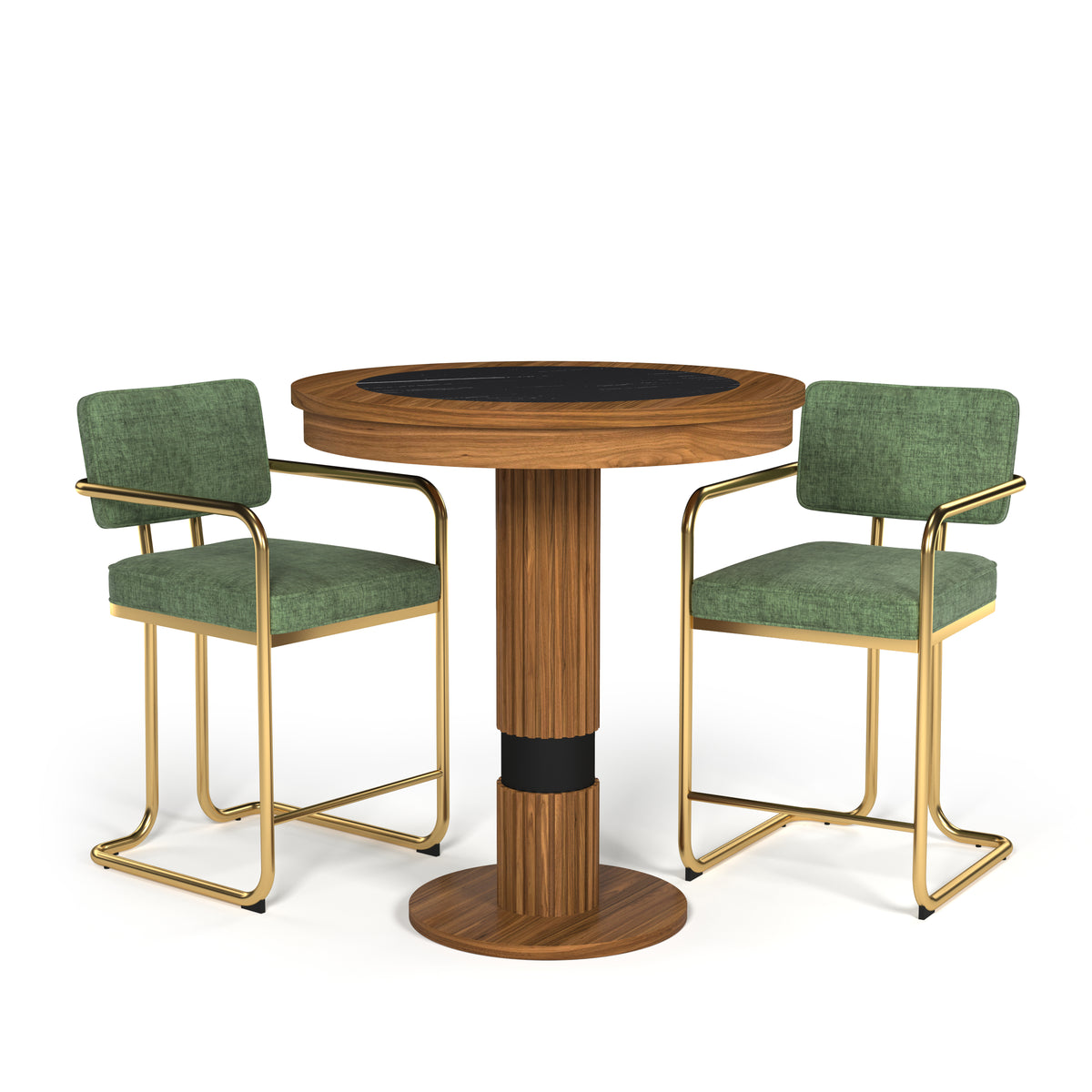 PROHIBITION SERIES PUB TABLE - PROPUB-W with green stools