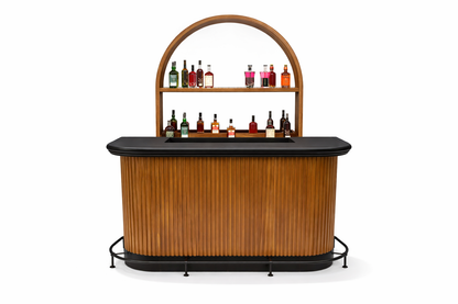 PROHIBITION SERIES BACK BAR - PROBAR60-W + PROBACBAR-W + FOOTRAIL- FRONT ANGLE