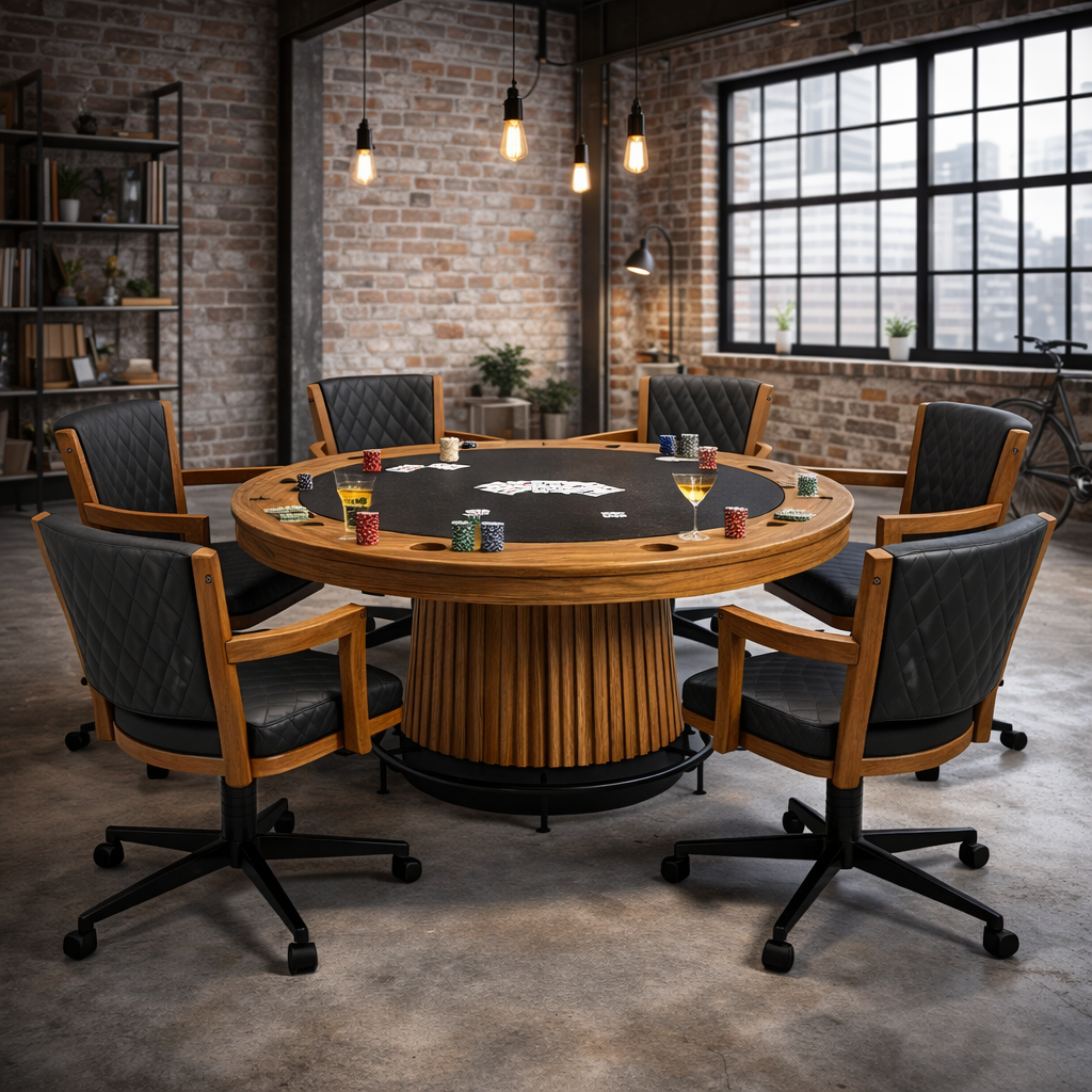 PROHIBITION SERIES SWIVEL GAME CHAIR - PGCHR-W PRO60TBL-W-2