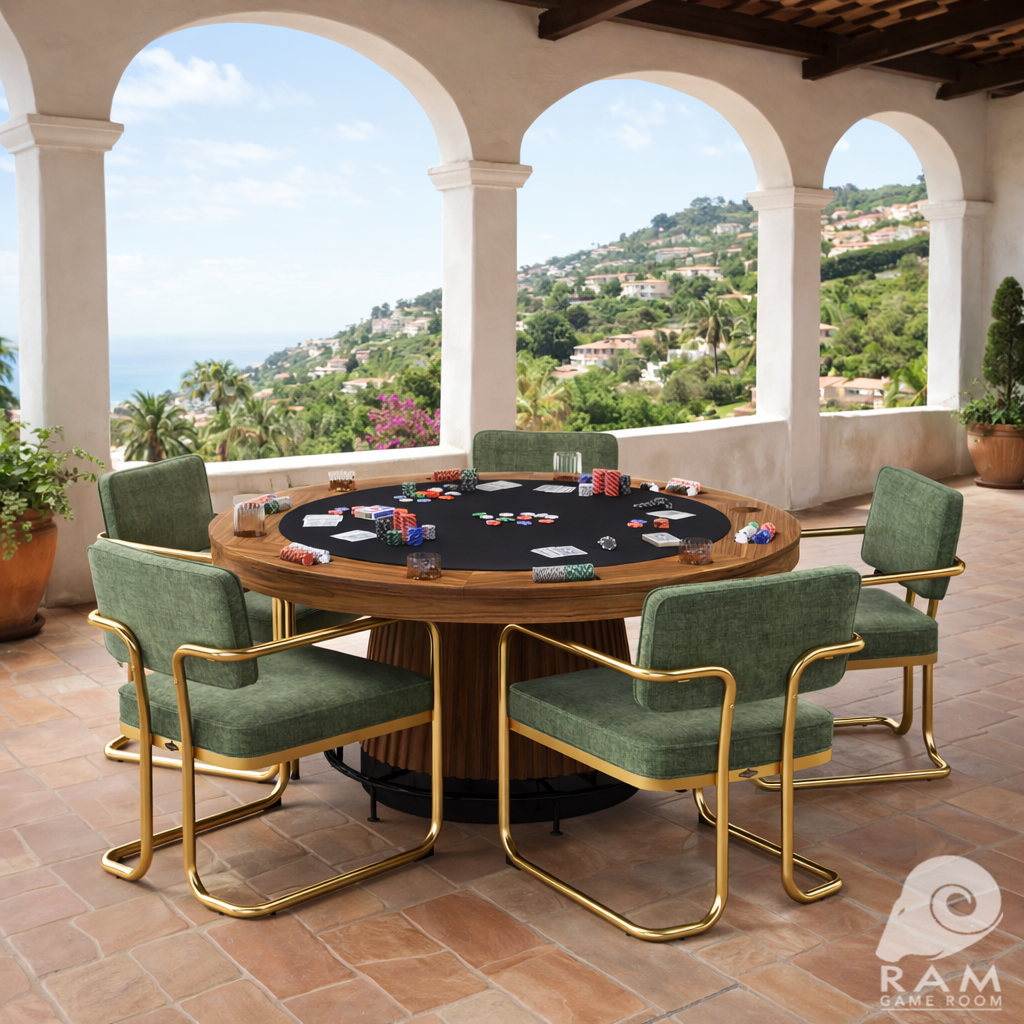 PROHIBITION SERIES DINING CHAIR - PRO60TBL-W + PRODCHR-GRN x5 WITH FOOTRAIL-BL SET
