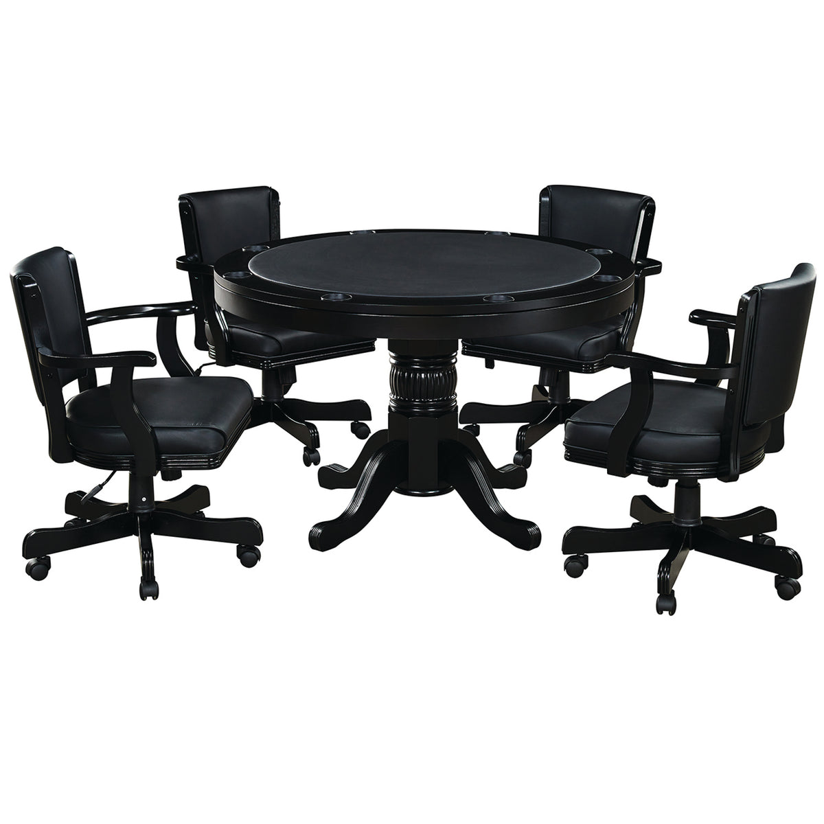 48" 2 IN 1 GAME TABLE - GTBL48-BLK+GCHR2-BLK-GAME-SET