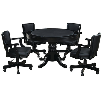 48" 2 IN 1 GAME TABLE - GTBL48-BLK+GCHR2-BLK-GAME-SET