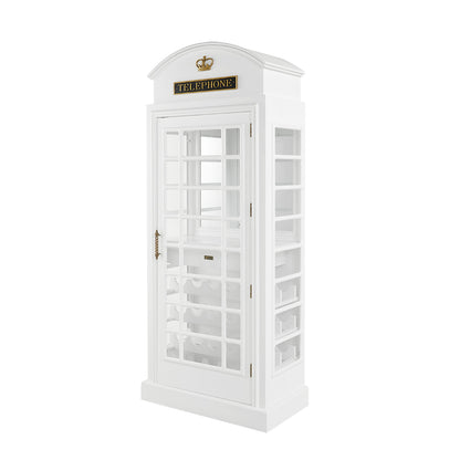 OLD ENGLISH TELEPHONE BOOTH BAR CABINET - OEBRCB-WHT-2