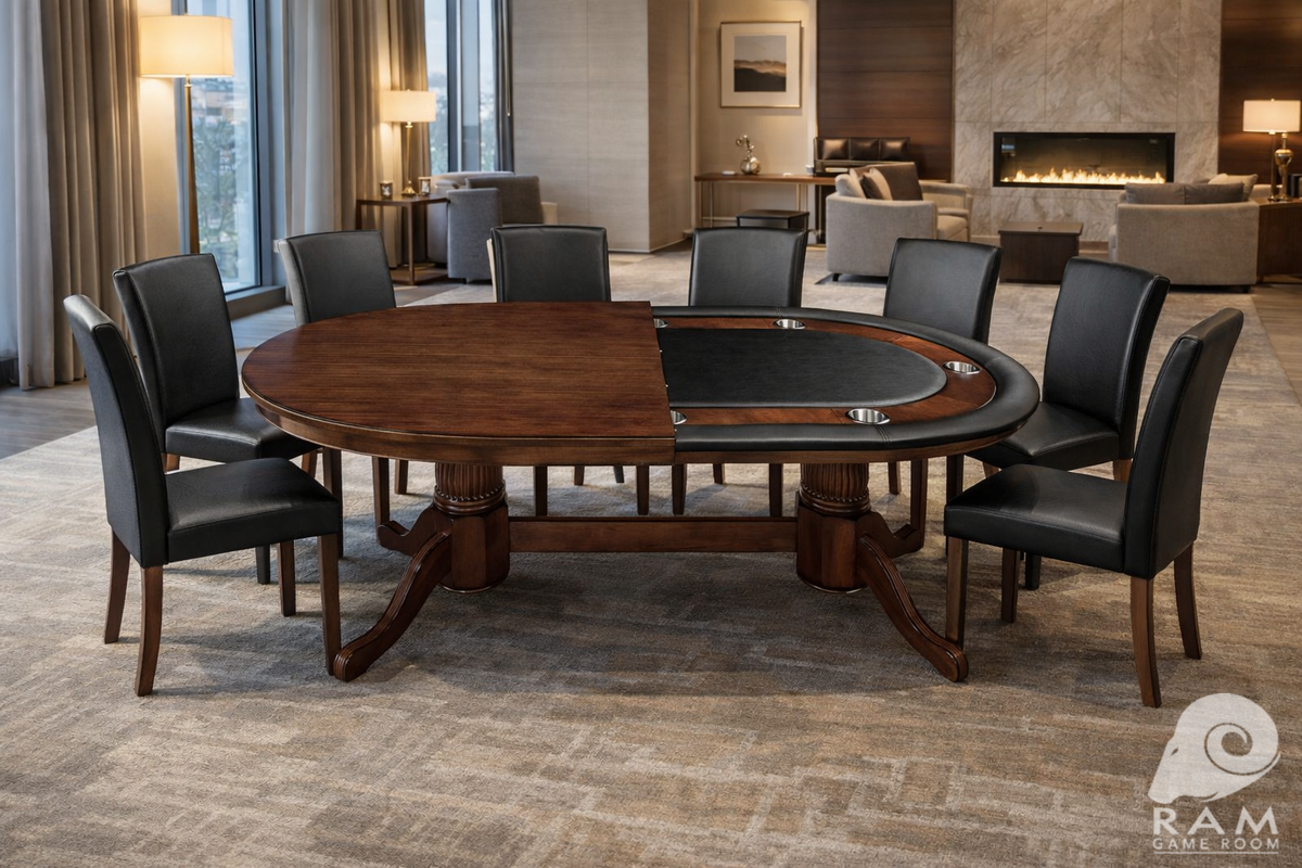 84" TEXAS HOLD'EM GAME TABLE - GTBL84 CN + GCHR3 CN x8 HALF TOP SET