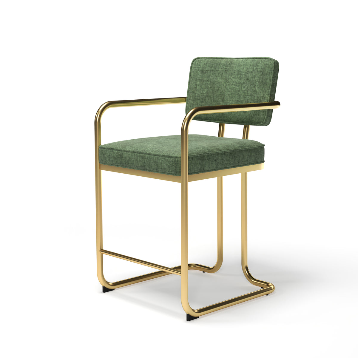 PROHIBITION SERIES BARSTOOL W/ARMS - Green stool Angled