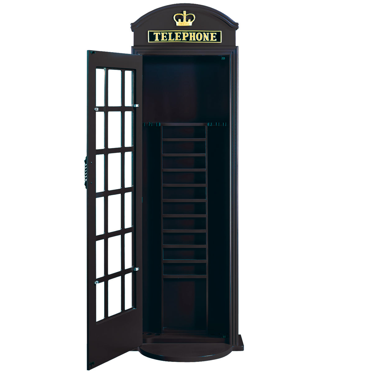 OLD ENGLISH TELEPHONE BOOTH CUE HOLDER - OEPCH BLACK -OPEN