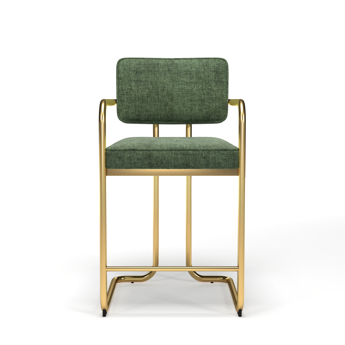 PROHIBITION SERIES BARSTOOL W/ARMS - Green stool Front