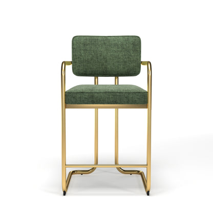PROHIBITION SERIES BARSTOOL W/ARMS - Green stool Front