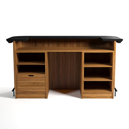 PROHIBITION SERIES 84" COCKTAIL BAR - PROBAR84-W Back walnut