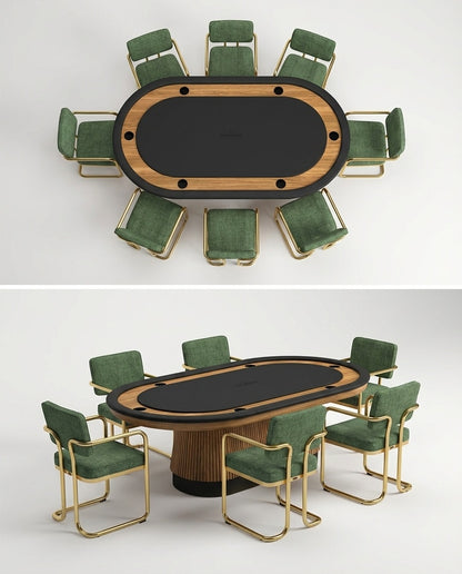 PROHIBITION SERIES SWIVEL GAME CHAIR - Green Chair Walnut Texas Holdem 2