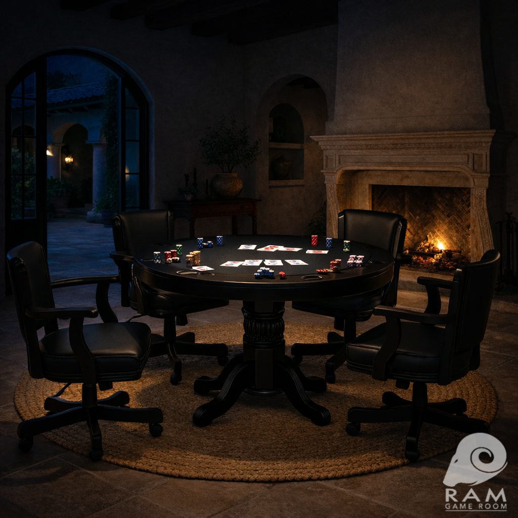 48" 2 IN 1 GAME TABLE - GTBL48 BLK + GCHR2 BLK x4 GAME SET 3