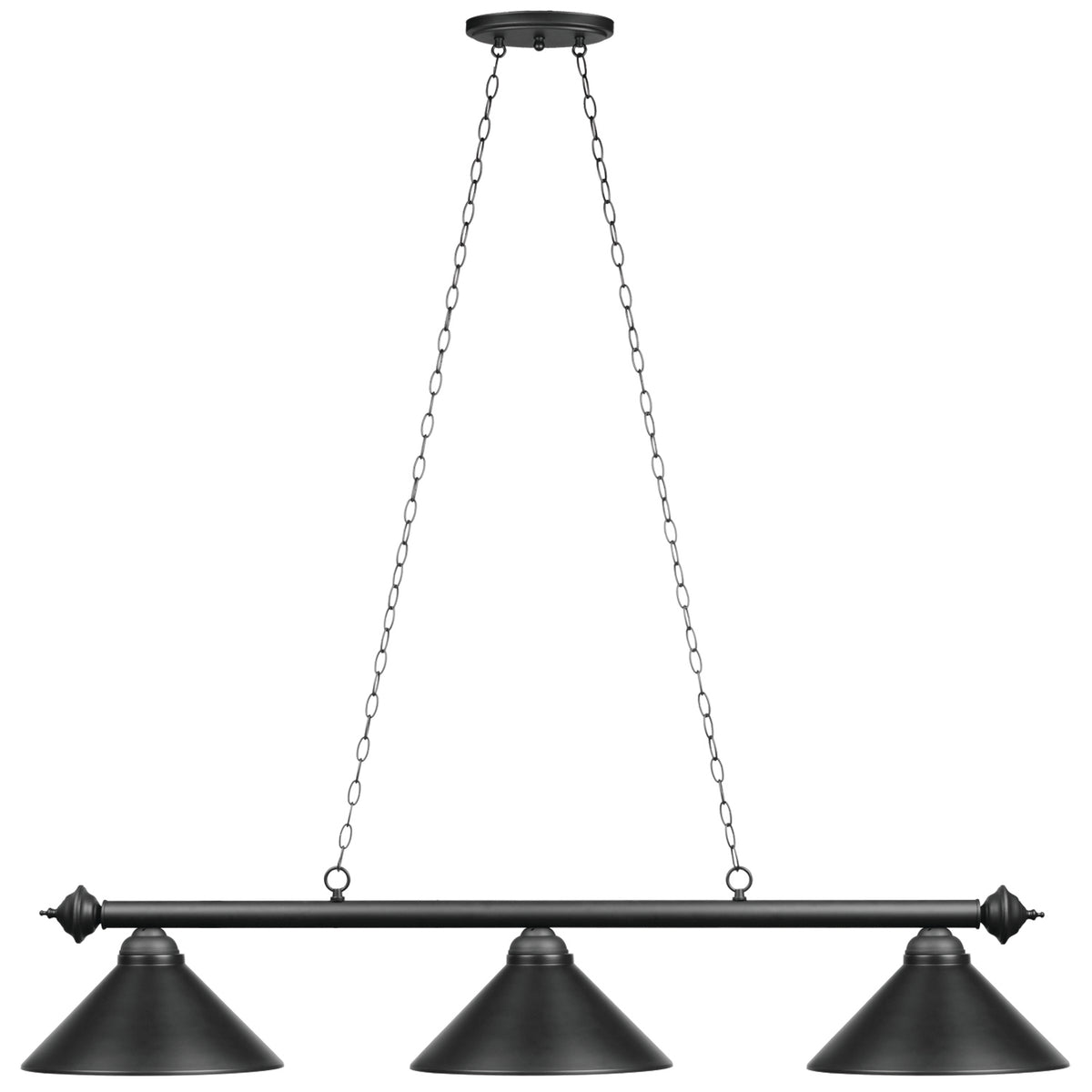 54" 3LT BILLIARD LIGHT - PR54-MB-MB-chain