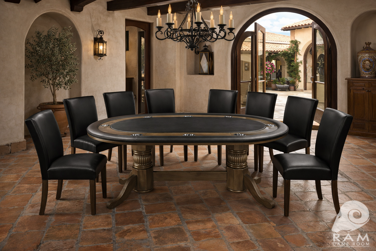 84" TEXAS HOLD'EM GAME TABLE - GTBL84 SL + GCHR3 SL x8 GAME SET