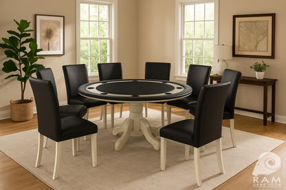 DINING/GAME CHAIR - GTBL60 AW + GCHR3 AW x8 LIFESTYLE