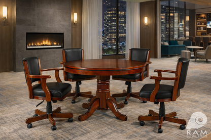 SWIVEL GAME CHAIR - GTBL48 CN + GCHR2 CN x4 DINING SET 3