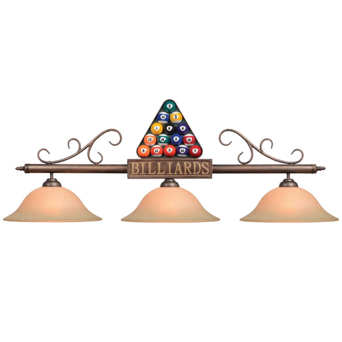 56" 3 LIGHT BILLIARD LIGHT-BILLIARD RACK - BIL-B56