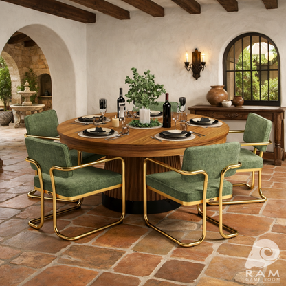 PROHIBITION SERIES DINING CHAIR - PRO60DIN-W + PRODCHR-GRN x5 SET