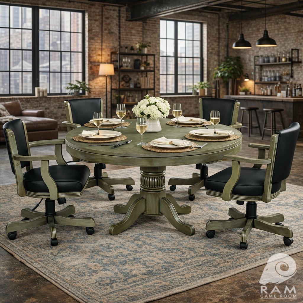 SWIVEL GAME CHAIR - GTBL48 SL + GCHR2 SL x4 DINING SET 2