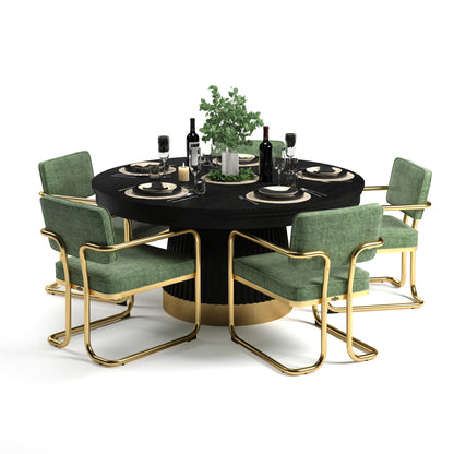 PROHIBITION SERIES 60" POKER TABLE DINING TOP - PRO60DIN-B W Green chairs