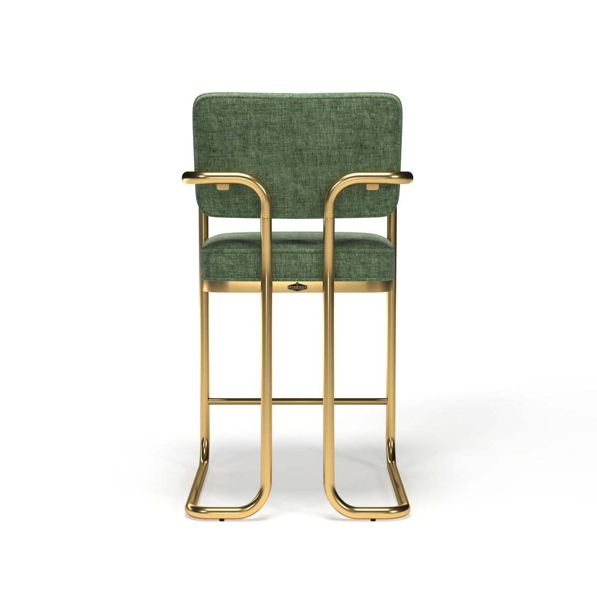 PROHIBITION SERIES BARSTOOL W/ARMS - Green stool Back