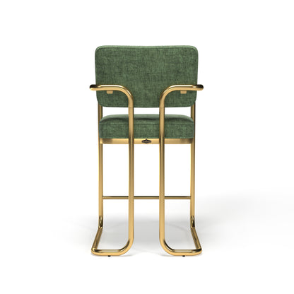 PROHIBITION SERIES BARSTOOL W/ARMS - Green stool Back