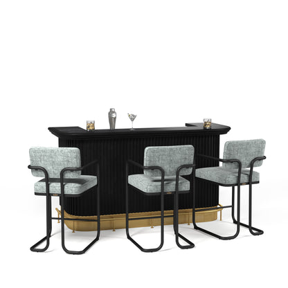 PROHIBITION SERIES 84" COCKTAIL BAR - Grey-black