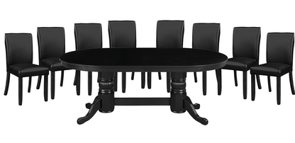 DINING TOP FOR 84" TEXAS HOLD'EM GAME TABLE - GTBL84BLK-WT&GCHR3BLK-X8-DINING-SET
