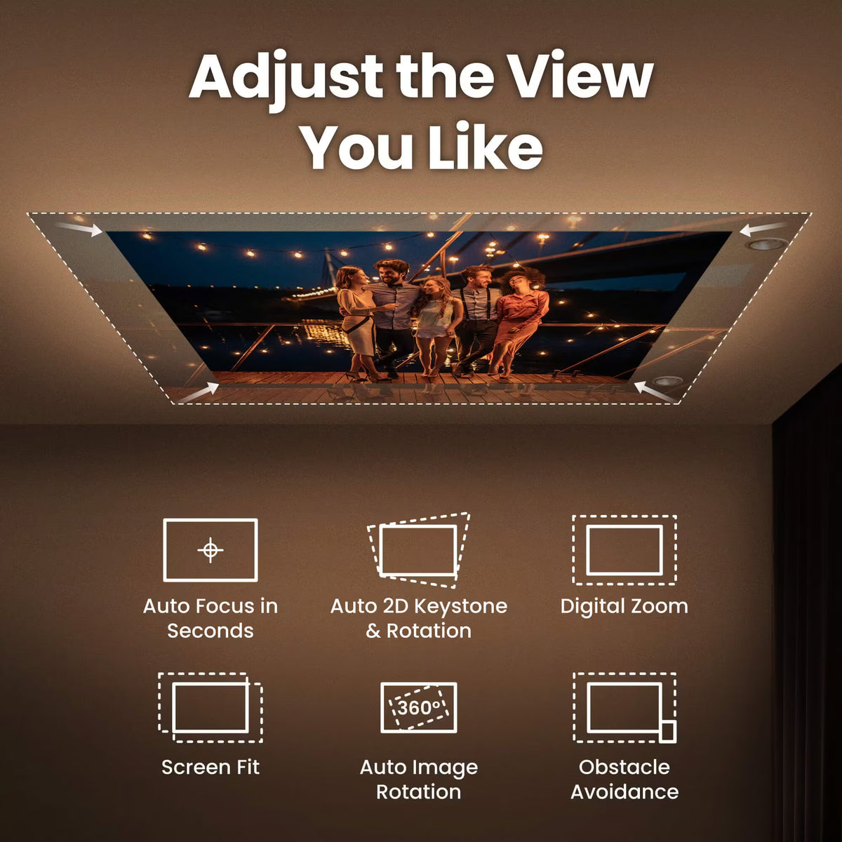 BenQ GV32 1080p 500lm LED Portable Projector for Bedside Ceiling Projection with Google TV